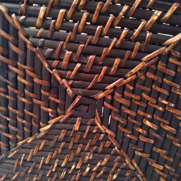 Vintage wicker Rattan silverware basket deep carry for flatware, Rattan bottle - Picture 6 of 8